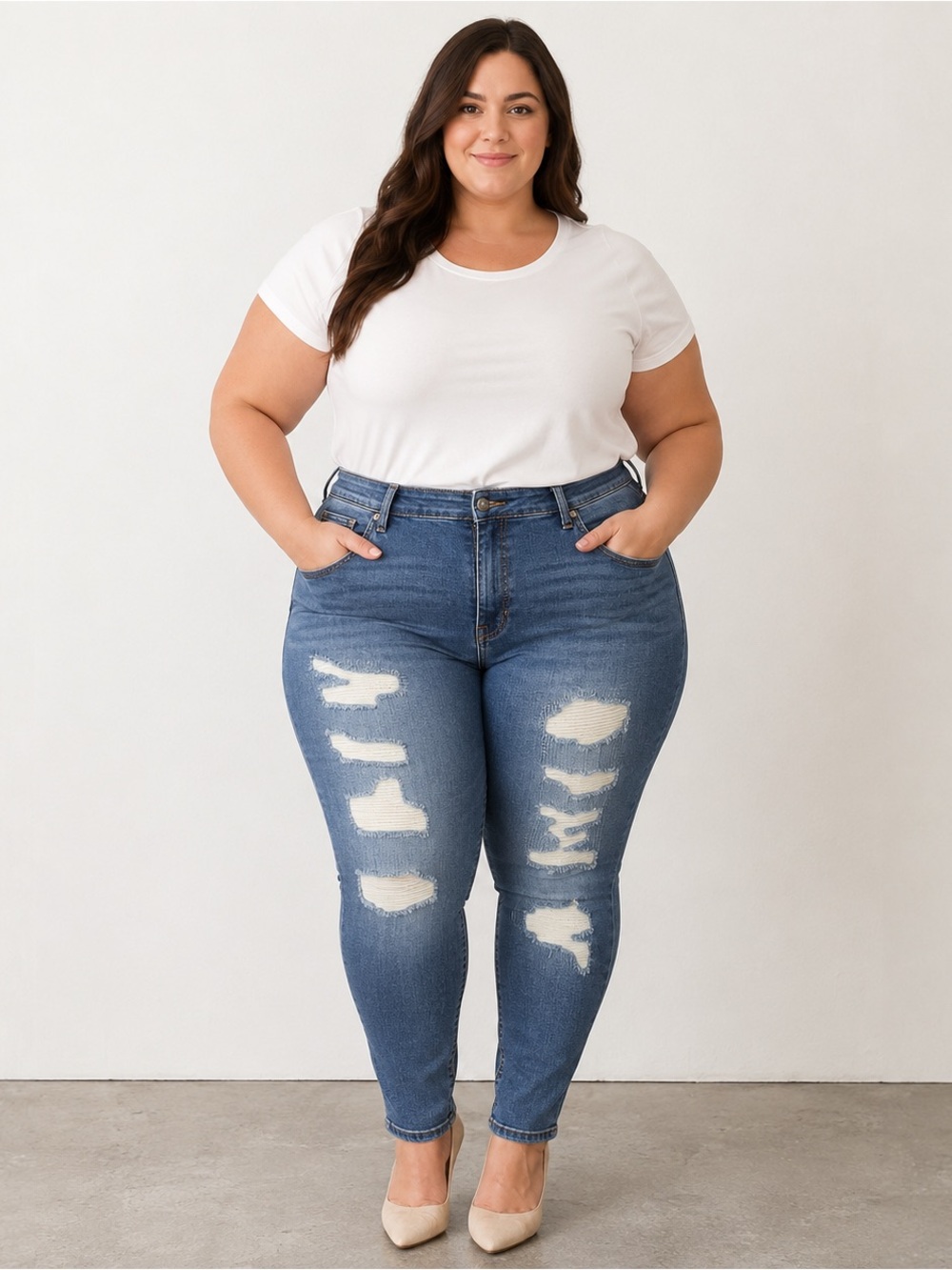Torrid Bombshell High Rise Skinny Jeans Size 20 Distressed Lined Denim